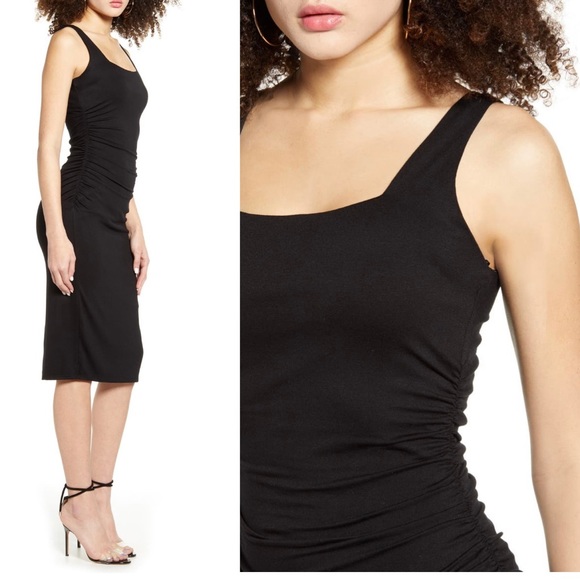 SOCIALITE Square Neck Ruched Sheath Dress - Picture 3 of 5